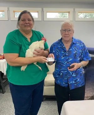 Darlene Paxton at a chicken workshop