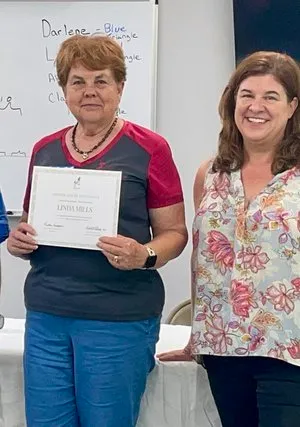 Linda Mills at a chicken workshop